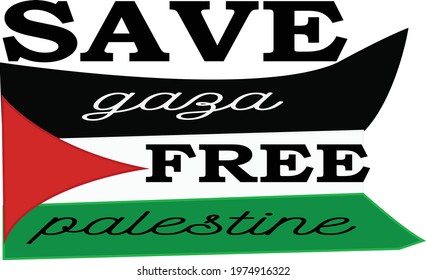 save gaza free palestine typography t-shirt design