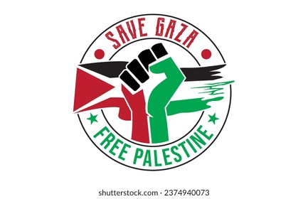 Save Gaza Free Palestine - Free Palestine Vector And Clip Art