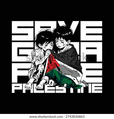 SAVE GAZA FREE PALESTINE VECTOR ART
