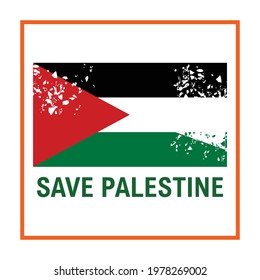 Save Gaza, save Palestine. Save Palestine lettering background. Save Palestine concept vector illustration
