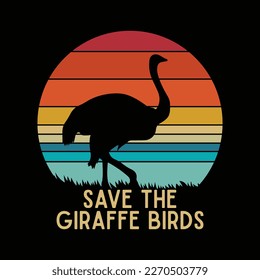 Save the Giraffe Birds Ostrich svg cricut cutting file