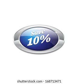 Save Glossy Chrome Save 10% Icon