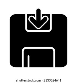 Guardar diseño de icono negro glifo