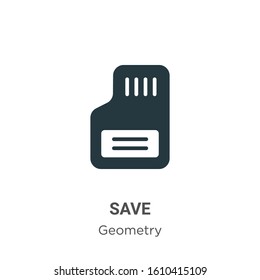 Save glyph icon vector on white background. Flat vector save icon symbol sign from modern geometry collection for mobile concept and web apps design.