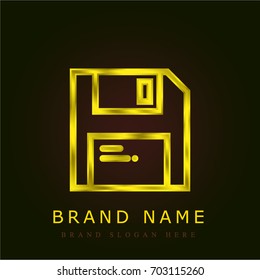 Save golden metallic logo
