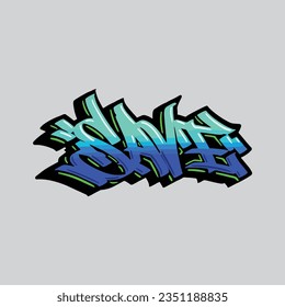 guardar graffiti vectorial etiquetando letra palabra texto arte callejero