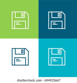 Save green and blue material color minimal icon or logo design