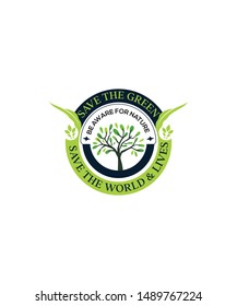 Save the Green logo vactor and Illustration