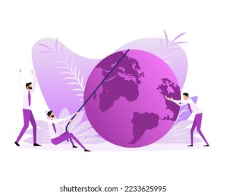 Save green planet concept. Ecology people, great design for any purposes. Ecology concept