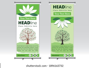 Save Green Roll Up Banner Design