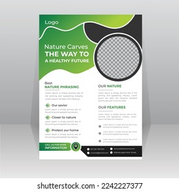 Save Green World Environment Flyer Poster template