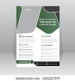 Plantilla de póster para el volante sobre el medio ambiente en el mundo verde