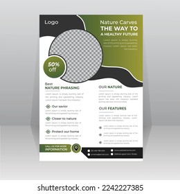 Save Green World Environment Flyer Poster template