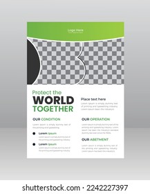 Save Green World Environment Flyer Poster template