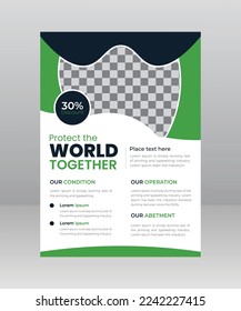 Save Green World Environment Flyer Poster template