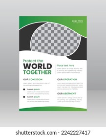 Save Green World Environment Flyer Poster template