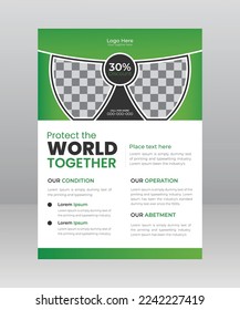 Save Green World Environment Flyer Poster template
