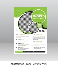 Save Green World Environment Flyer Poster template