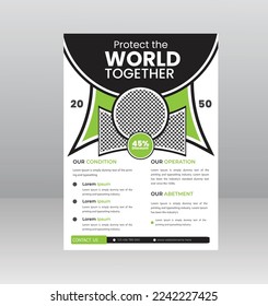 Plantilla de póster para el volante sobre el medio ambiente en el mundo verde