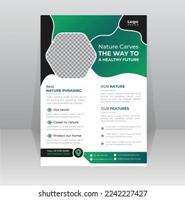 Save Green World Environment Flyer Poster template