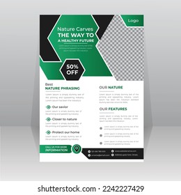 Save Green World Environment Flyer Poster template