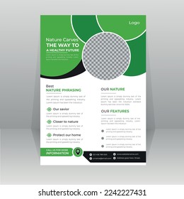 Plantilla de póster para el volante sobre el medio ambiente en el mundo verde