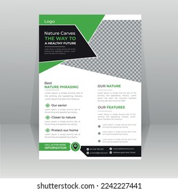 Save Green World Environment Flyer Poster template
