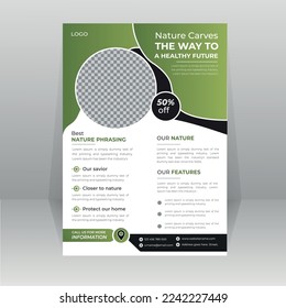 Plantilla de póster para el volante sobre el medio ambiente en el mundo verde