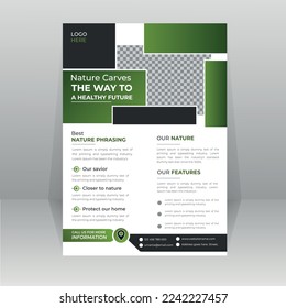 Save Green World Environment Flyer Poster template