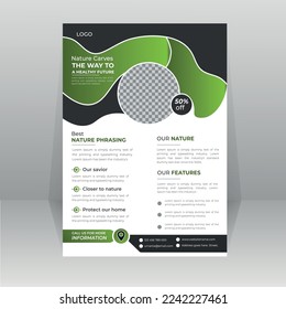 Save Green World Environment Flyer Poster template