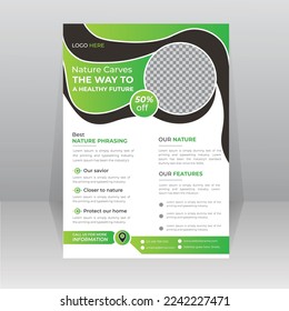 Save Green World Environment Flyer Poster template