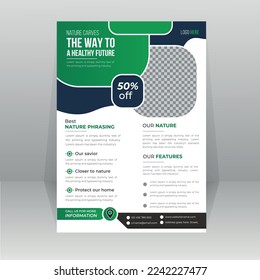 Save Green World Environment Flyer Poster template