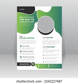 Save Green World Environment Flyer Poster template