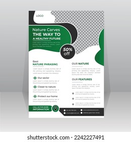Save Green World Environment Flyer Poster template