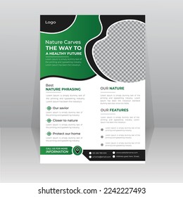 Save Green World Environment Flyer Poster template