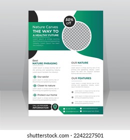 Plantilla de póster para el volante sobre el medio ambiente en el mundo verde