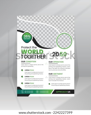 Save Green World Environment Flyer Poster template