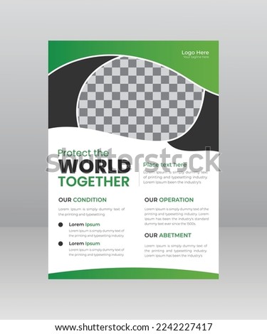 Save Green World Environment Flyer Poster template