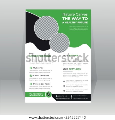 Save Green World Environment Flyer Poster template