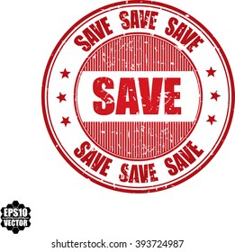 Save grunge stamp.Vector