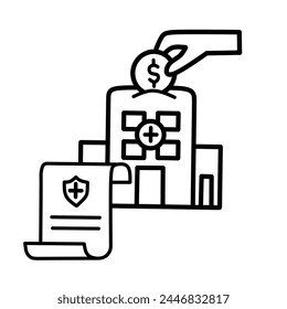 Save for Health and Secure Your Future with Insurance vector line icon