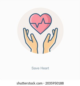 Guardar el concepto de icono de corazón o vida