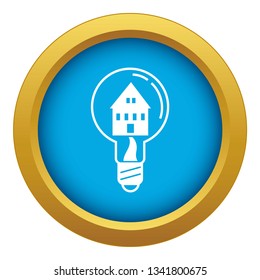 Save home light icon blue vector isolated on white background for any design
