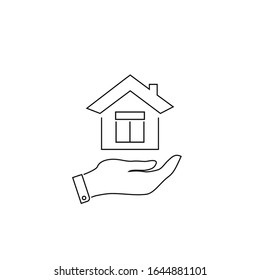 Save house line icone. Vector illustration