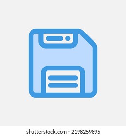 Save icon in blue style about user interface, use for website mobile app presentation