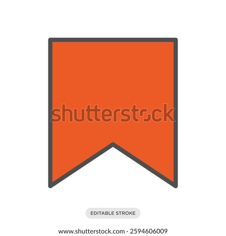 Save icon. Bookmark flag symbol. Social media network vector illustration in color fill style.