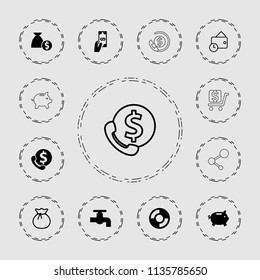 Save icon. collection of 13 save filled and outline icons such as tap, money box, lifebuoy, sack, bank support, wallet, payment. editable save icons for web and mobile.