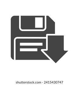 guardar el diseño de iconos de la plantilla de vector de estilo de glifo