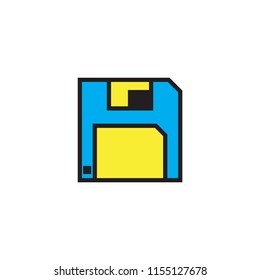 save icon, diskette symbol vector