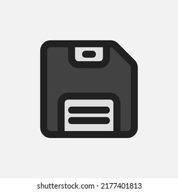 Save icon in filled line style about text editor, use for website mobile app presentation